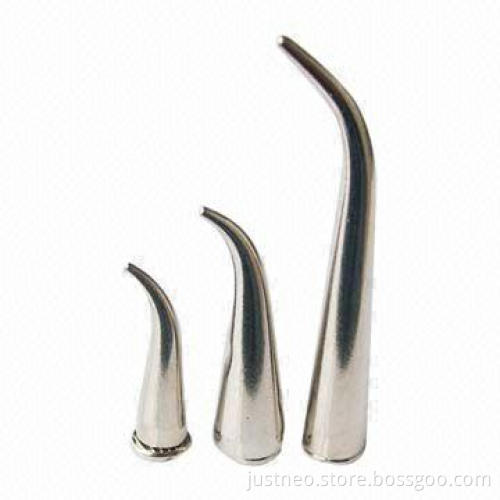 Silver screw metal punk spikes, made of copper cone and iron screw